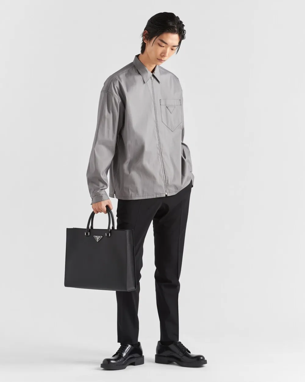 Hombre Prada CAMISAS^Camisa De Algodón Elástico