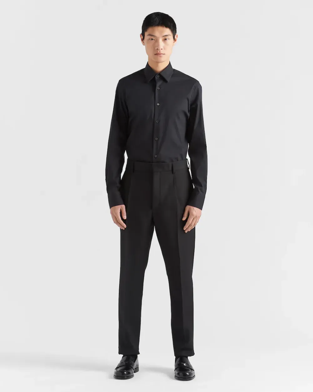 Hombre Prada CAMISAS^Camisa De Algodón Elástico