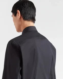 Hombre Prada CAMISAS^Camisa De Algodón Elástico