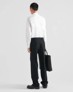 Hombre Prada CAMISAS^Camisa De Algodón Elástico