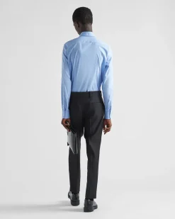 Hombre Prada CAMISAS^Camisa De Algodón Elástico