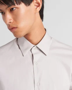 Hombre Prada CAMISAS^Camisa De Algodón Elástico