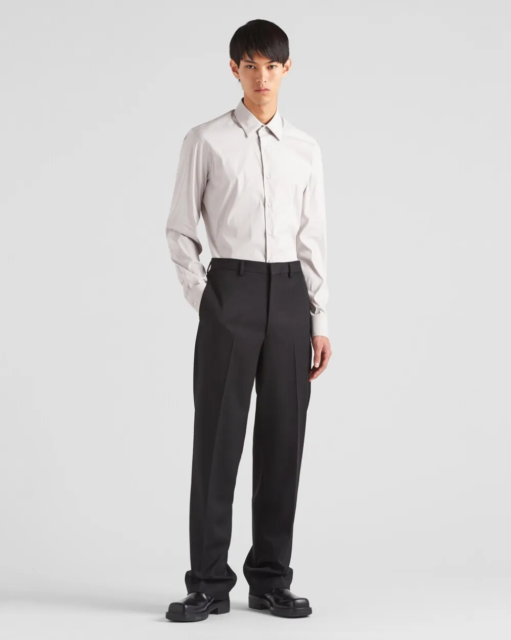 Hombre Prada CAMISAS^Camisa De Algodón Elástico