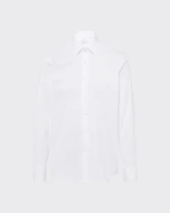 Hombre Prada CAMISAS^Camisa De Algodón Elástico