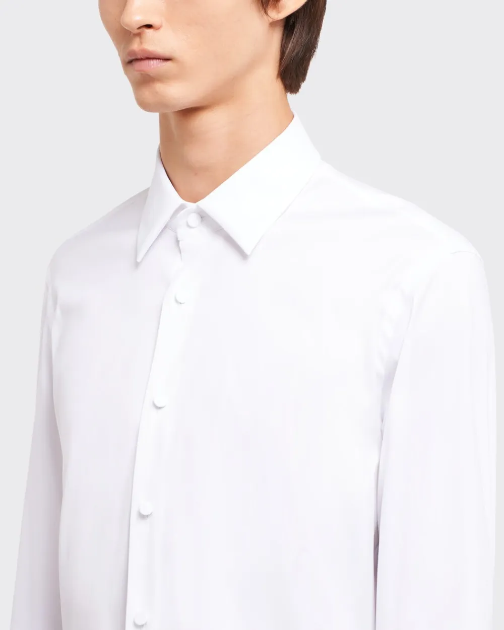 Hombre Prada CAMISAS^Camisa De Algodón Elástico