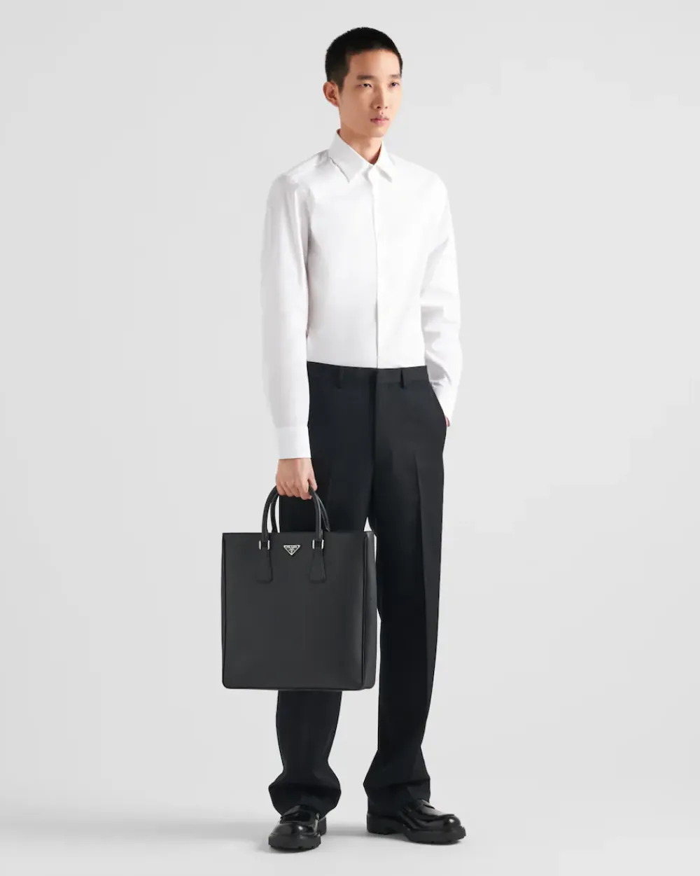 Hombre Prada CAMISAS^Camisa De Algodón Elástico