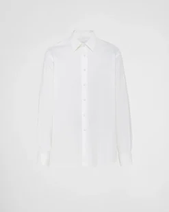 Hombre Prada CAMISAS^Camisa De Algodón Elástico