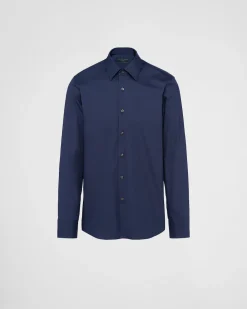 Hombre Prada CAMISAS^Camisa De Algodón Elástico