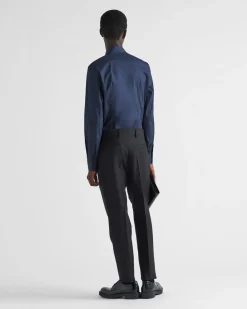 Hombre Prada CAMISAS^Camisa De Algodón Elástico