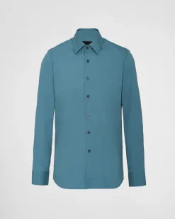 Hombre Prada CAMISAS^Camisa De Algodón Elástico