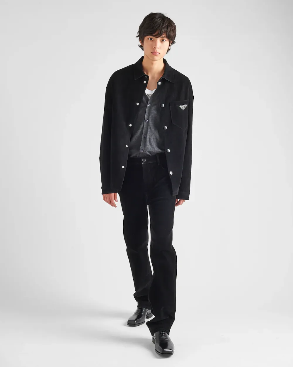 Hombre Prada CAMISAS^Camisa De Algodón Elástico