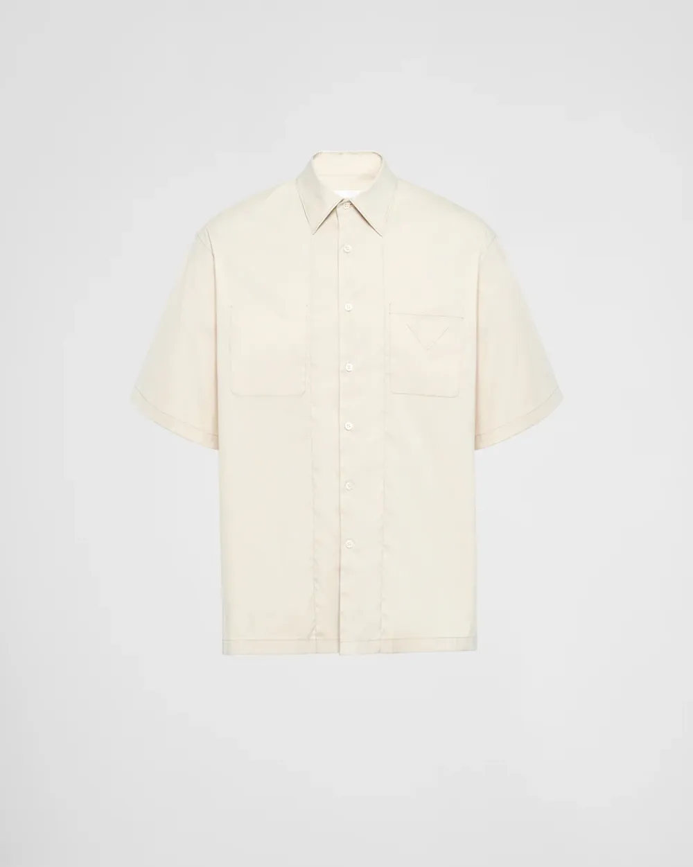Hombre Prada CAMISAS^Camisa De Algodón Elástico De Manga Corta