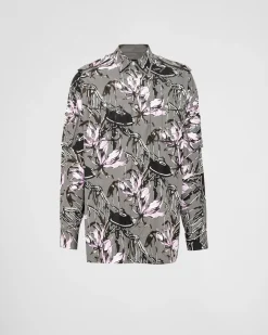 Hombre Prada CAMISAS^Camisa De Algodón Estampada