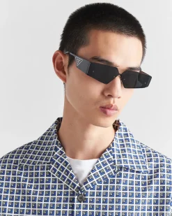Hombre Prada CAMISAS^Camisa De Algodón Estampado De Manga Corta