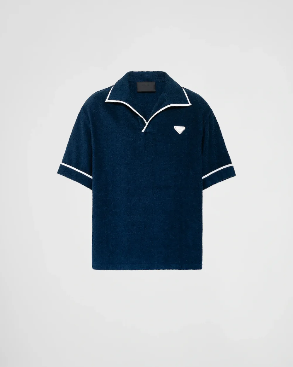 Hombre Prada CAMISAS^Camisa De Algodón Grueso De Manga Corta