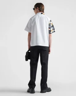 Hombre Prada CAMISAS^Camisa De Algodón Grueso Double Match
