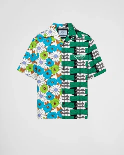 Hombre Prada CAMISAS^Camisa De Algodón Grueso Double Match