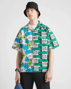 Hombre Prada CAMISAS^Camisa De Algodón Grueso Double Match