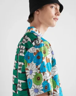 Hombre Prada CAMISAS^Camisa De Algodón Grueso Double Match