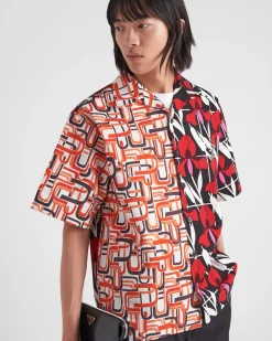 Hombre Prada CAMISAS^Camisa De Algodón Grueso Double Match