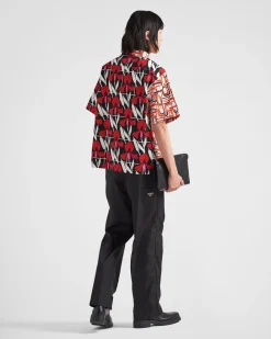 Hombre Prada CAMISAS^Camisa De Algodón Grueso Double Match