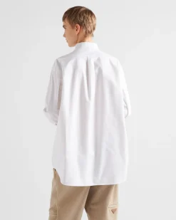 Mujer Prada CAMISAS Y TOPS^Camisa De Algodón Oxford Bordada