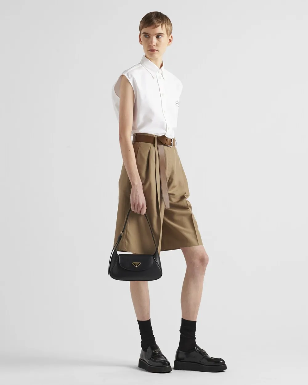 Mujer Prada CAMISAS Y TOPS^Camisa De Algodón Oxford Bordada