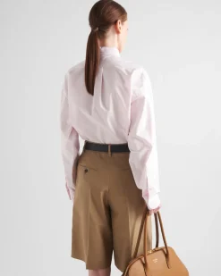 Mujer Prada CAMISAS Y TOPS^Camisa De Algodón Oxford Bordada