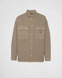 Hombre Prada TEJIDO VAQUERO^Camisa De Bull Denim