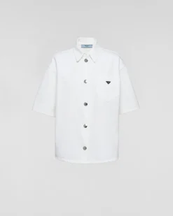 Mujer Prada TEJIDO VAQUERO^Camisa De Bull Denim