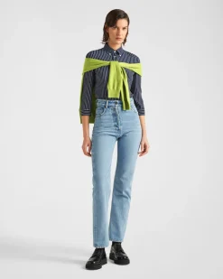 Mujer Prada CAMISAS Y TOPS^Camisa De Crepé A Rayas