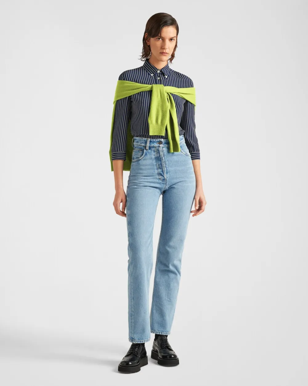Mujer Prada CAMISAS Y TOPS^Camisa De Crepé A Rayas
