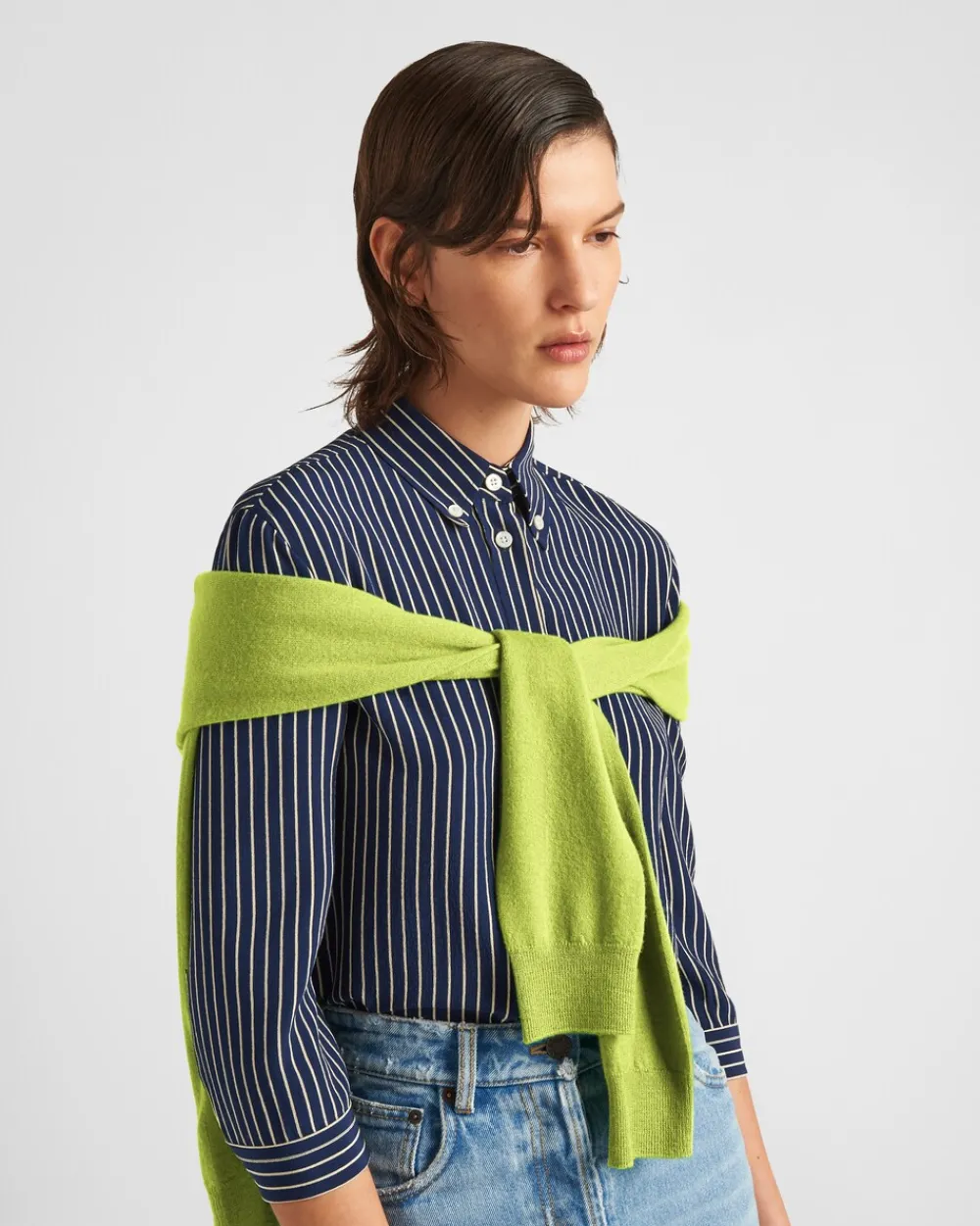 Mujer Prada CAMISAS Y TOPS^Camisa De Crepé A Rayas