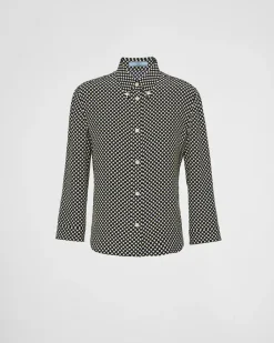 Mujer Prada CAMISAS Y TOPS^Camisa De Lunares De Crepé