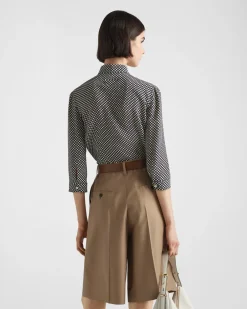 Mujer Prada CAMISAS Y TOPS^Camisa De Lunares De Crepé