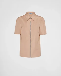 Mujer Prada CAMISAS Y TOPS^Camisa De Manga Corta De Faya