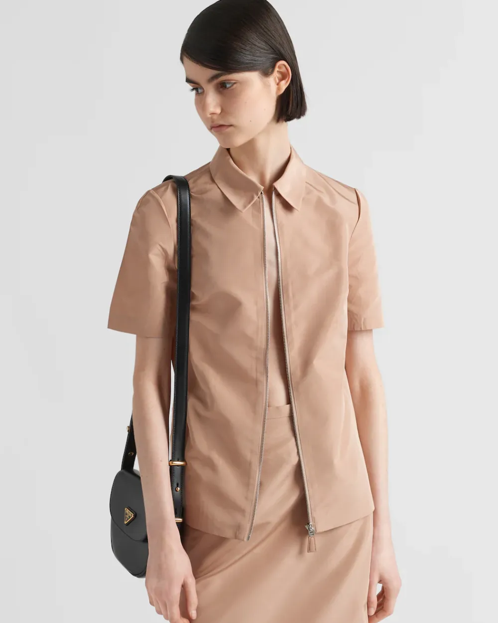 Mujer Prada CAMISAS Y TOPS^Camisa De Manga Corta De Faya