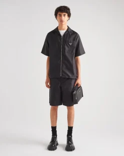 Hombre Prada COLECCIÓN MASCULINA|CAMISAS^Camisa De Manga Corta De Re-nylon