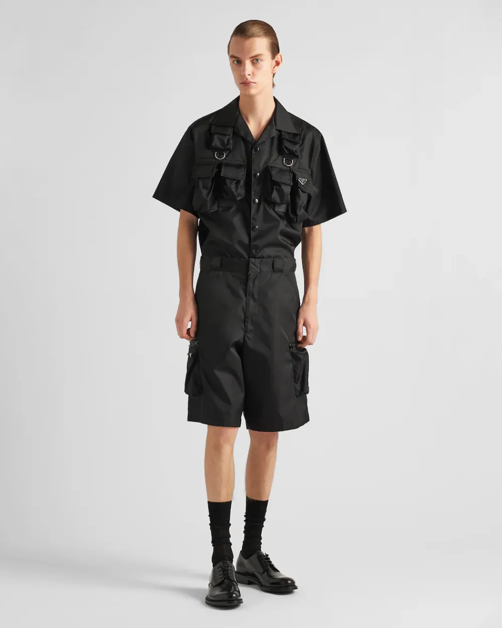Hombre Prada COLECCIÓN MASCULINA|CAMISAS^Camisa De Manga Corta De Re-nylon