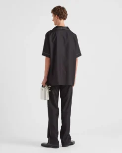 Hombre Prada CAMISAS^Camisa De Manga Corta De Seda