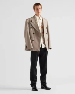 Hombre Prada CAMISAS^Camisa De Manga Corta De Seda