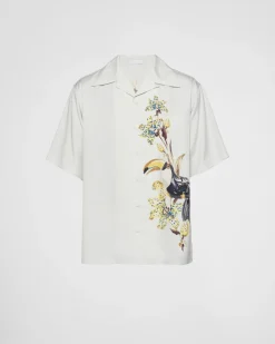 Hombre Prada CAMISAS^Camisa De Manga Corta De Seda