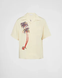 Hombre Prada CAMISAS^Camisa De Manga Corta De Seda