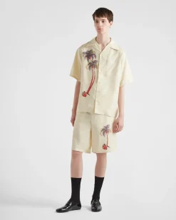 Hombre Prada CAMISAS^Camisa De Manga Corta De Seda