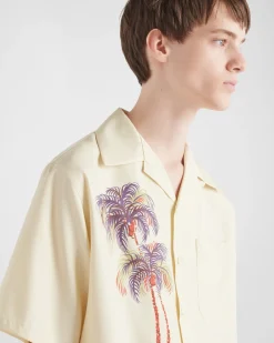 Hombre Prada CAMISAS^Camisa De Manga Corta De Seda