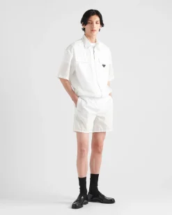 Hombre Prada CAMISAS^Camisa De Manga Corta En Ligero Re-nylon