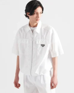 Hombre Prada CAMISAS^Camisa De Manga Corta En Ligero Re-nylon