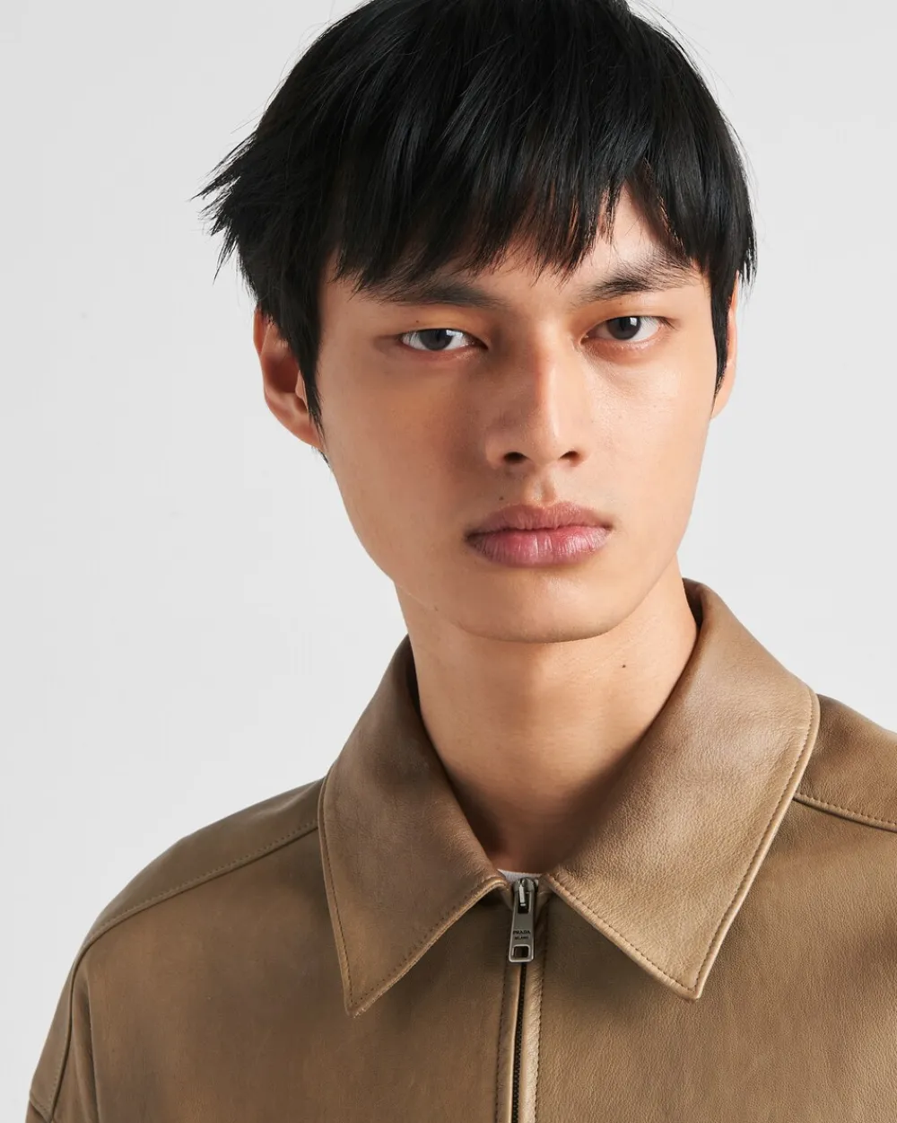 Hombre Prada ROPA DE PIEL^Camisa De Manga Corta En Napa