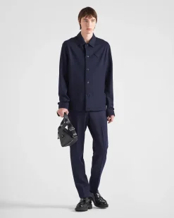 Hombre Prada CAMISAS^Camisa De Mezcla De Lana
