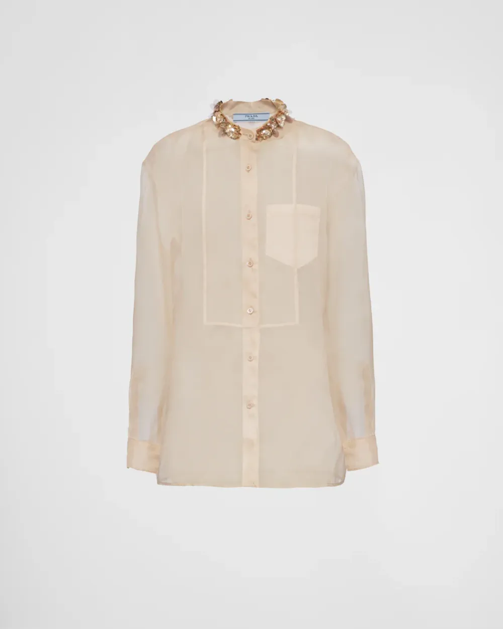 Mujer Prada CAMISAS Y TOPS^Camisa De Organza Bordada